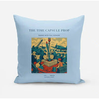 Thumbnail for VINTAGE G4428 - The Time Capsule Prop - Designed Pillows design on lightblue