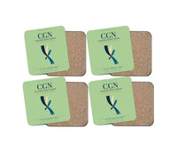 Thumbnail for Cologne Bonn Airport (CGN) design on light green 4 pieces set coaster