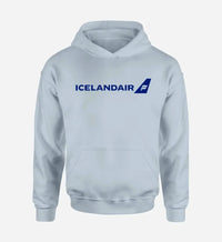 Thumbnail for Icelandair Airlines logo printed on light blue hoodie