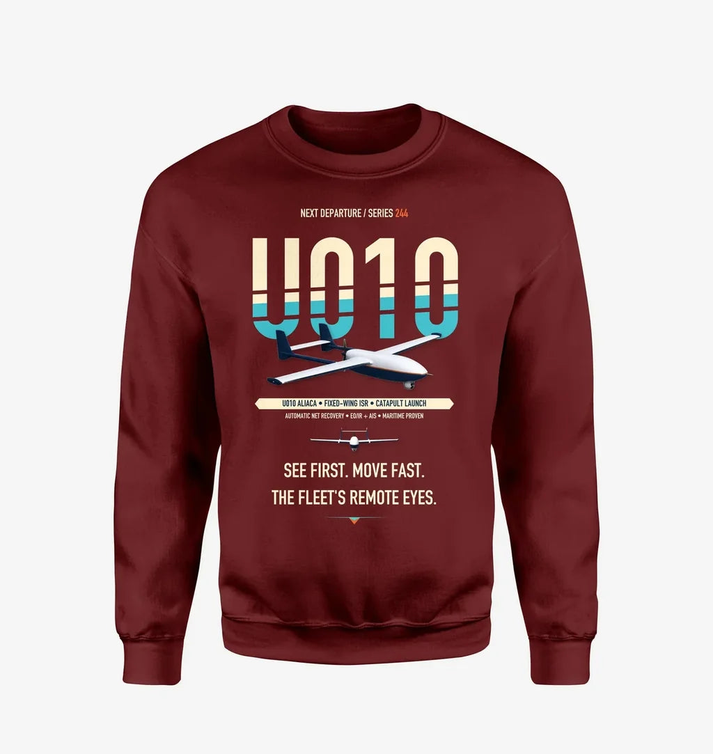 Airbus U010 Aliaca Fixed-wing design on wine red sweatshirt
