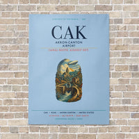 Thumbnail for Akron-Canton Airport CAK vertical canvas print - no frame - light blue background