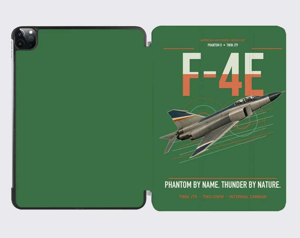 F-4E Phantom II design on green ipad tablet case