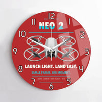 Thumbnail for DJI Neo 2 design on red no frame wall clock