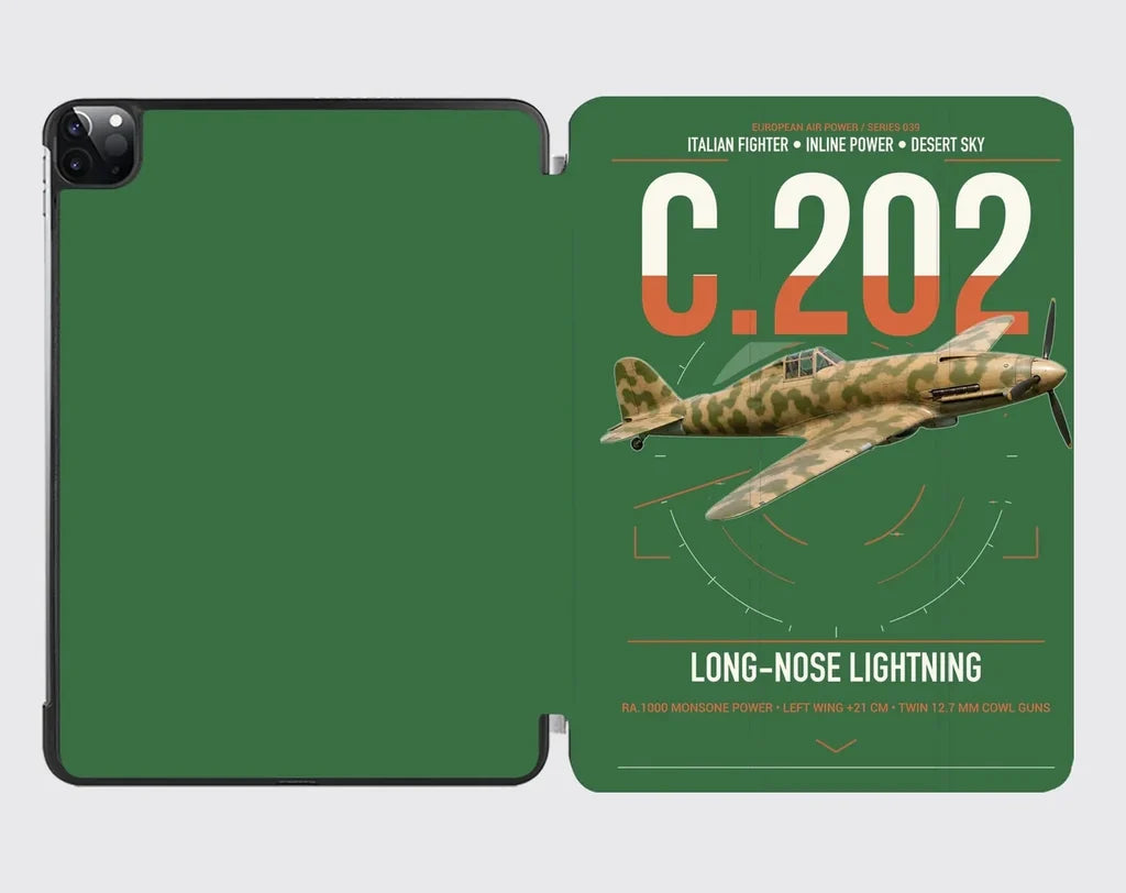 Macchi C.202 Folgore design on green ipad tablet case