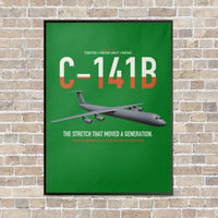 Thumbnail for C-141B Starlifter vertical canvas print - framed - green background