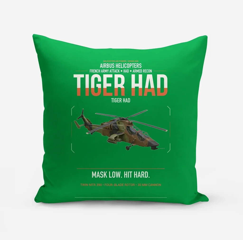 Airbus Helicopters Tiger HAD design on green pillow