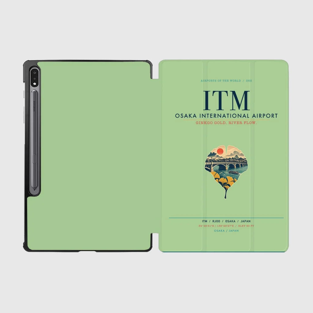 Osaka International Airport (ITM) design on light green samsung tablet tablet case