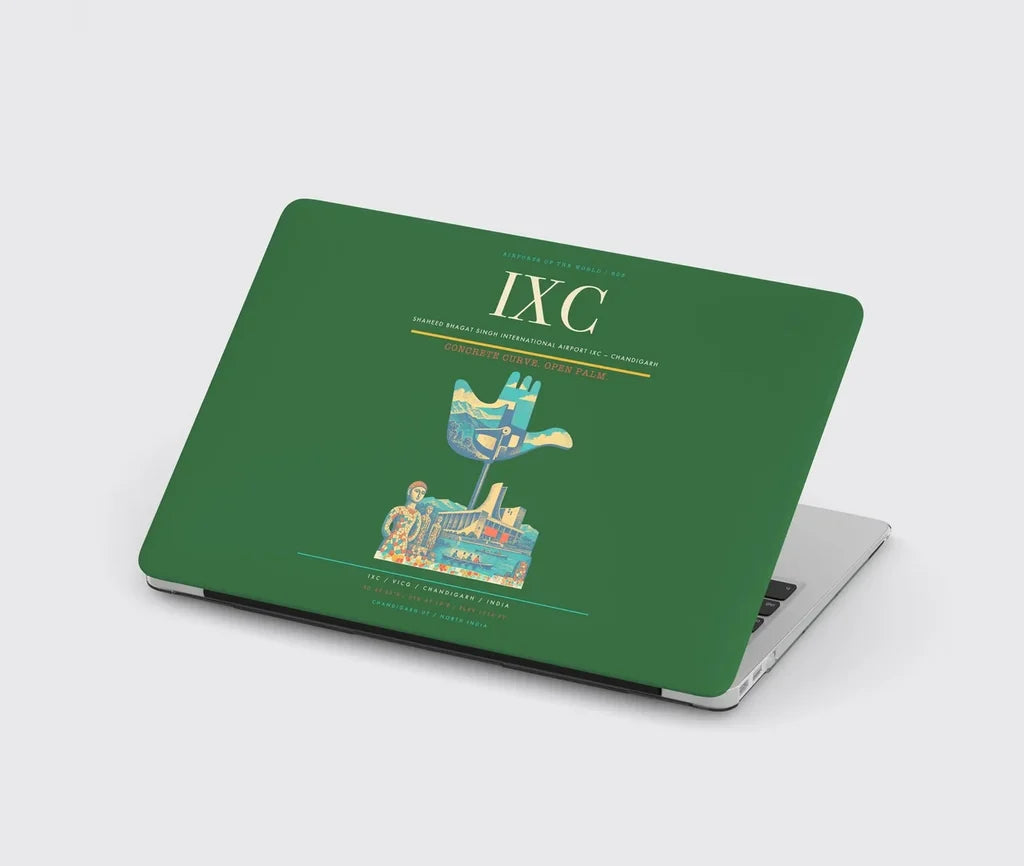 Shaheed Bhagat Singh International Airport (IXC) design on green MacBook case