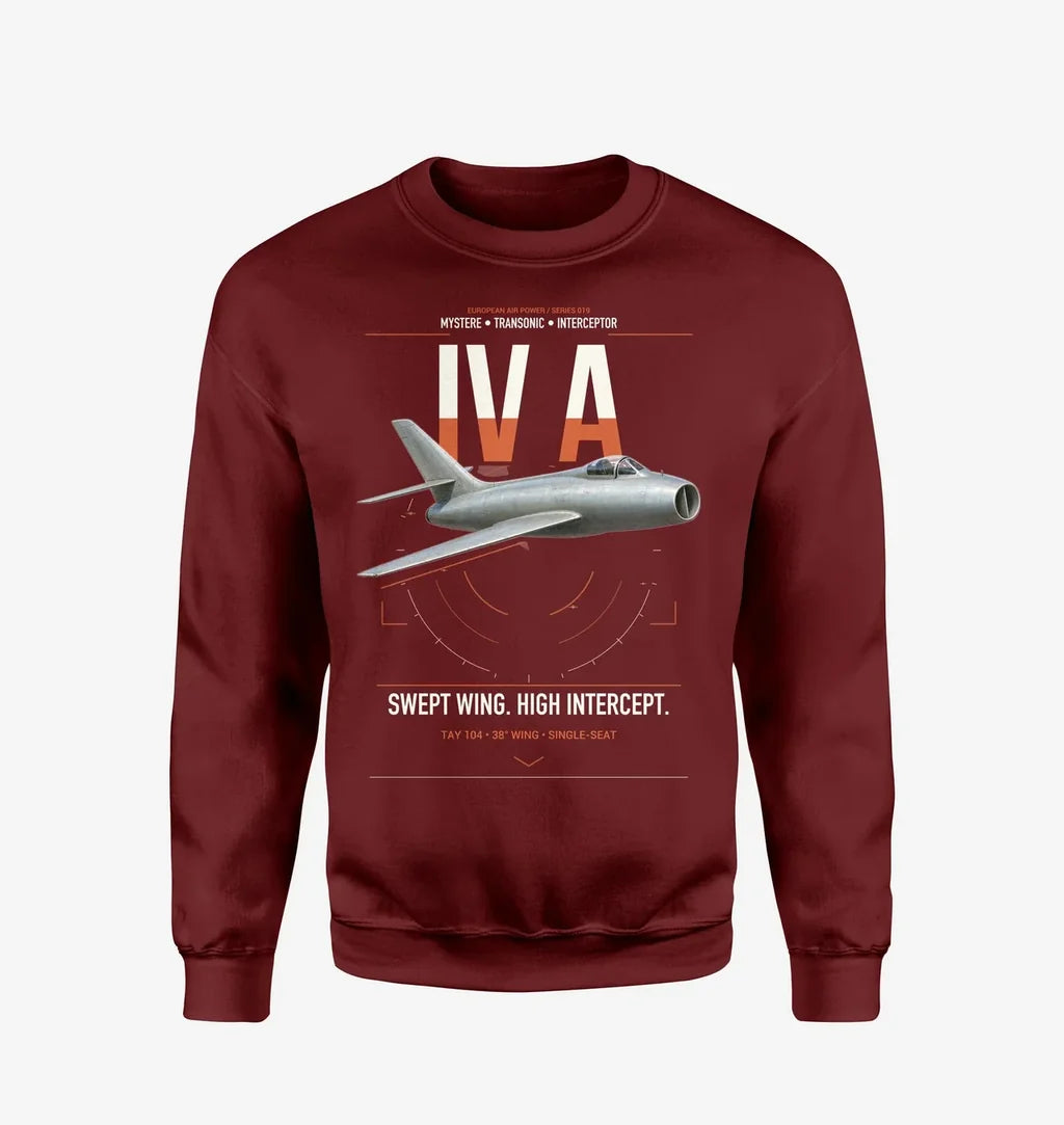 Dassault Mystère IV A design on wine red sweatshirt