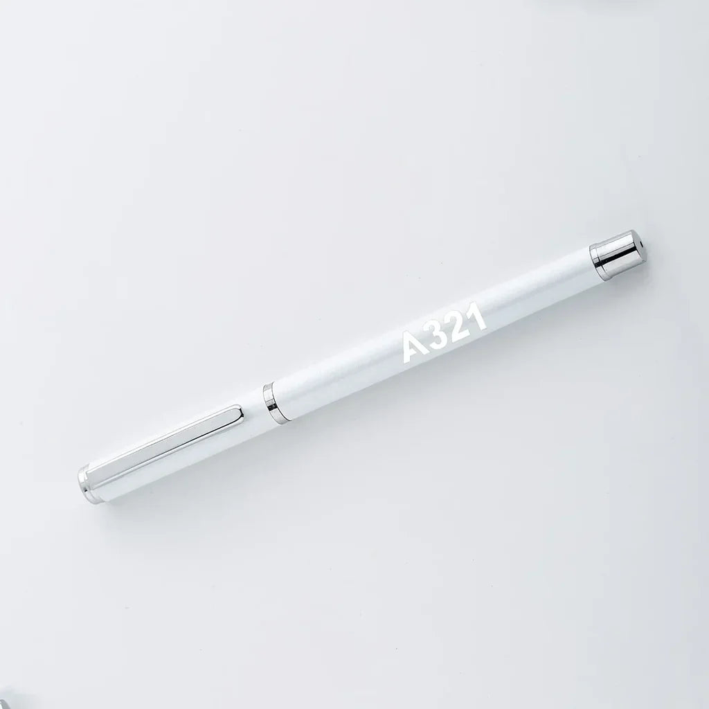 Airbus A321 Flat Text ballpen - white