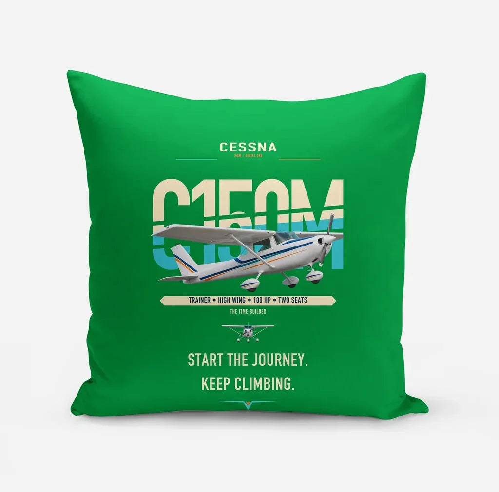 Cessna 150M design on green pillow