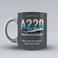 Thumbnail for A220-100 Mug design on gray airbus