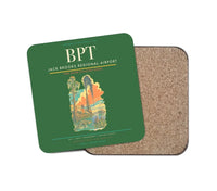 Thumbnail for Jack Brooks Regional Airport (BPT) design on green 1 piece coaster