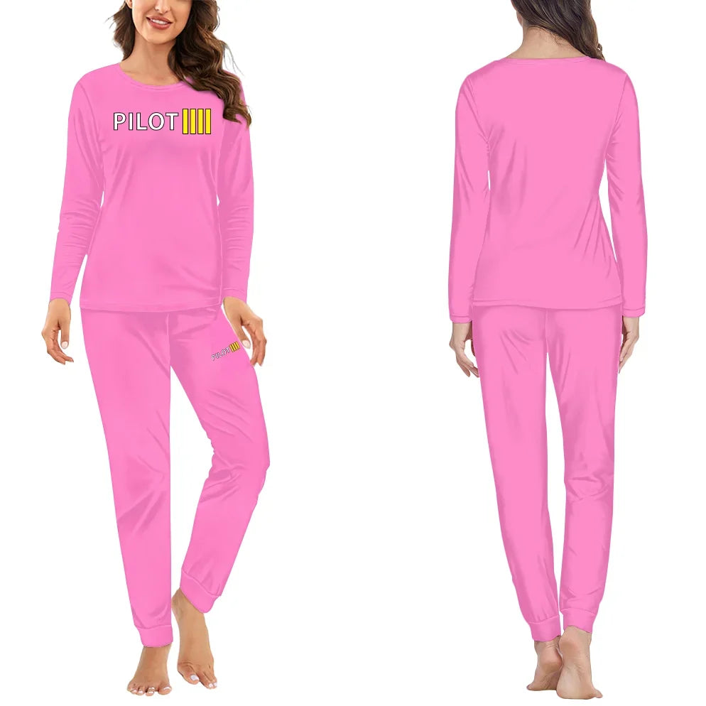 Pilot & Stripes (4 Lines) women pajamas - Pink