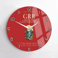Thumbnail for Gerald R. Ford International Airport Grand Rapids (GRR) design on red no frame wall clock