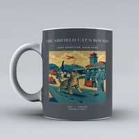 Thumbnail for VINTAGE G4456 - The Airfield Cat's Rounds - Ceramic Mug design on gray