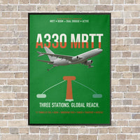 Thumbnail for Airbus A330 MRTT vertical canvas print - framed - green background