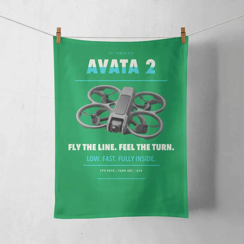 DJI Avata 2 design on green towel