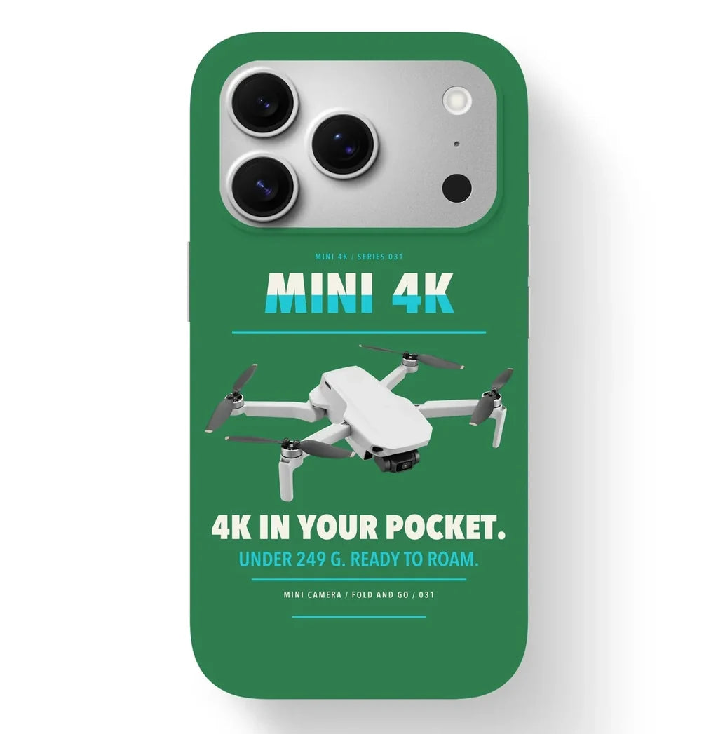 DJI Mini 4K Case design on green iphone case