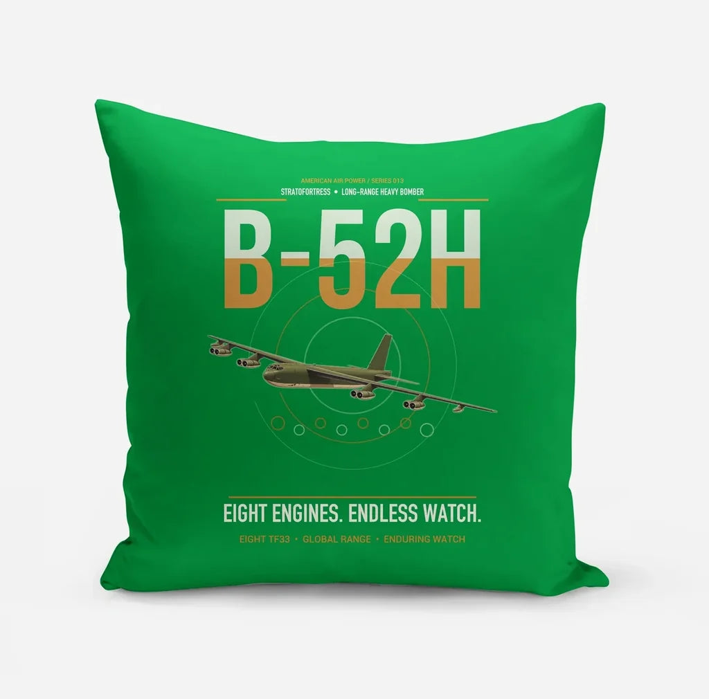 B-52H Stratofortress design on green pillow