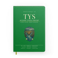 Thumbnail for McGhee Tyson Airport Knoxville (TYS) design on green notebook