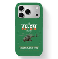 Thumbnail for MD AH-6M Little Bird design on green magsafe iphone case, for iPhone 17 Pro