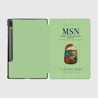 Thumbnail for Dane County Regional Airport Madison (MSN) design on light green samsung tablet tablet case