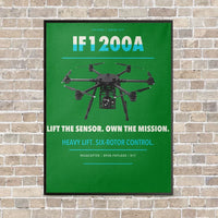 Thumbnail for Inspired Flight IF1200A vertical canvas print - framed - green background