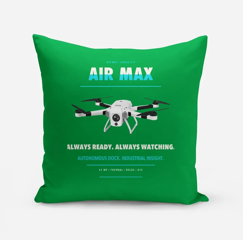 Percepto Air Max design on green pillow