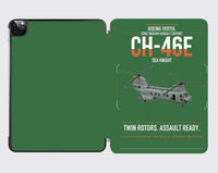 Thumbnail for Boeing Vertol CH-46E Sea Knight design on green ipad tablet case