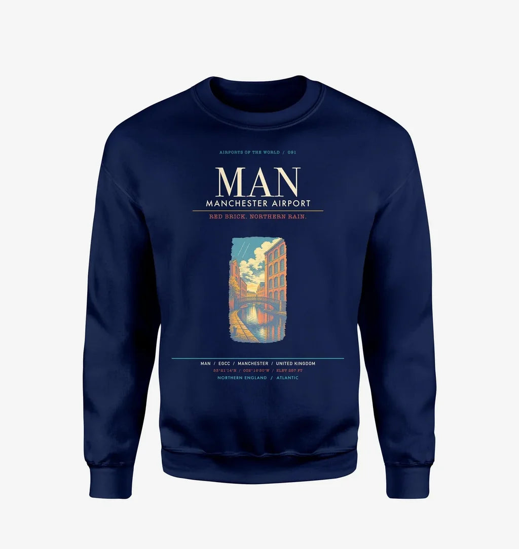 Manchester Airport MAN Sweatshirt - Navy Blue
