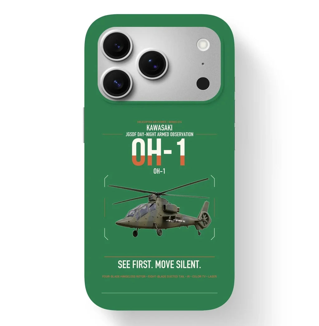 Kawasaki OH-1 design on green magsafe iphone case, for iPhone 17 Pro