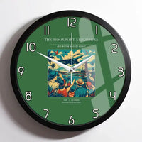 Thumbnail for VINTAGE G4129 - The Moonport Neighbors - Designed Wall Clocks design on green framed