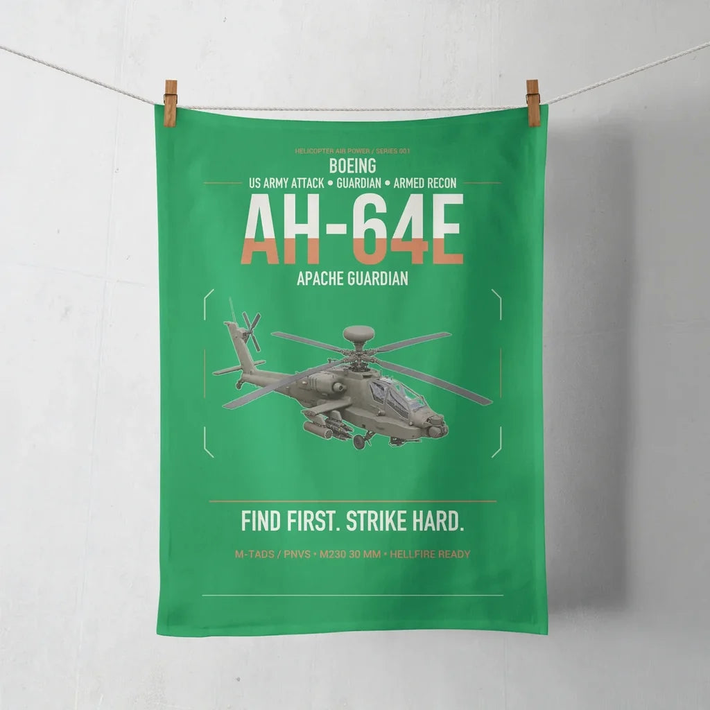 Boeing AH-64E Apache Guardian design on green towel