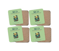 Thumbnail for Orlando International Airport (MCO) design on light green 4 pieces set coaster