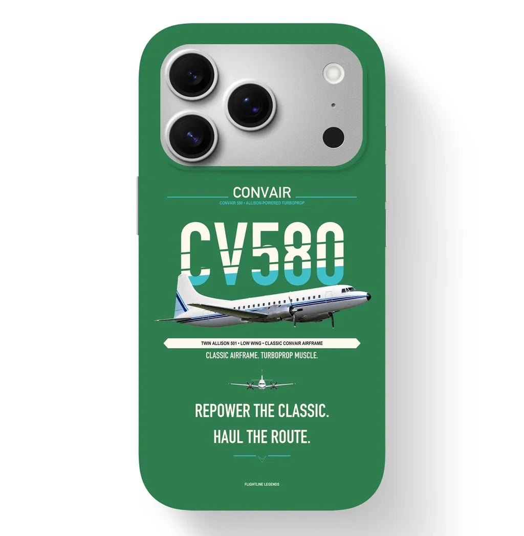 Convair 580 Case design on green iphone case