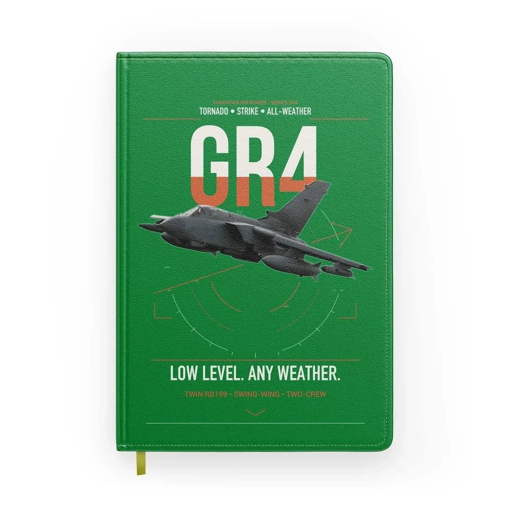 Panavia Tornado GR4 design on green notebook