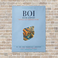 Thumbnail for Boise Airport BOI vertical canvas print - no frame - light blue background