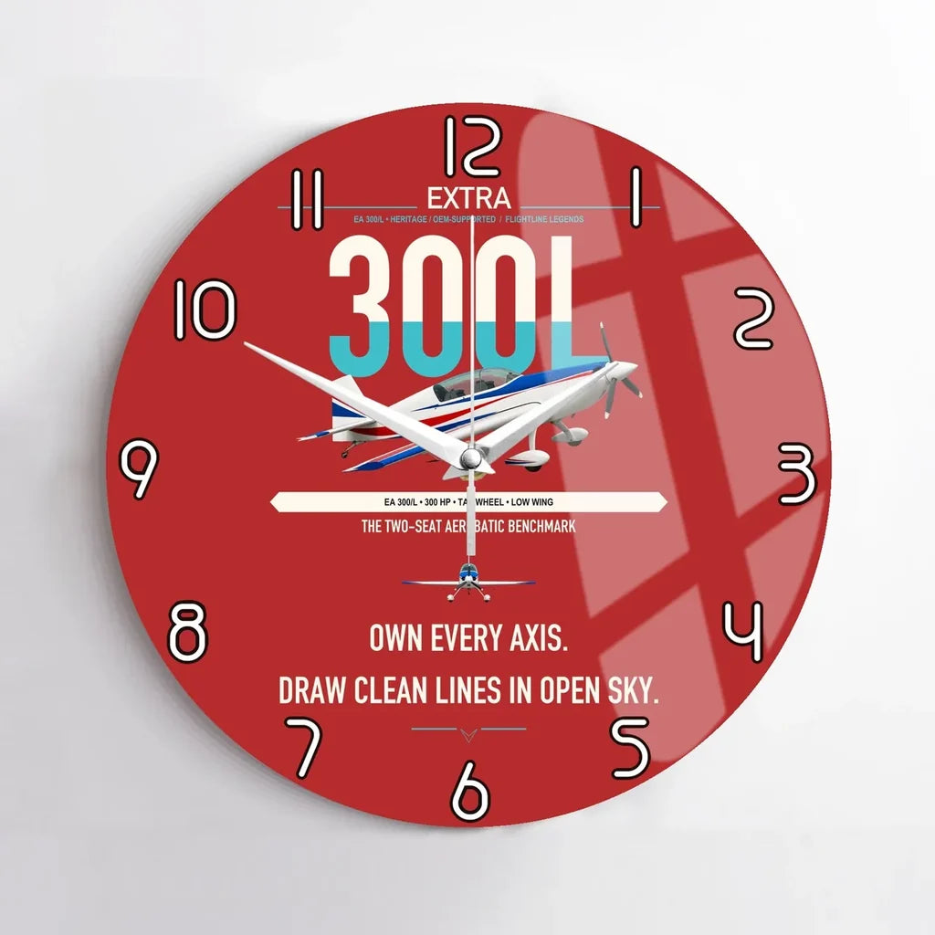 Extra 300L design on red no frame wall clock