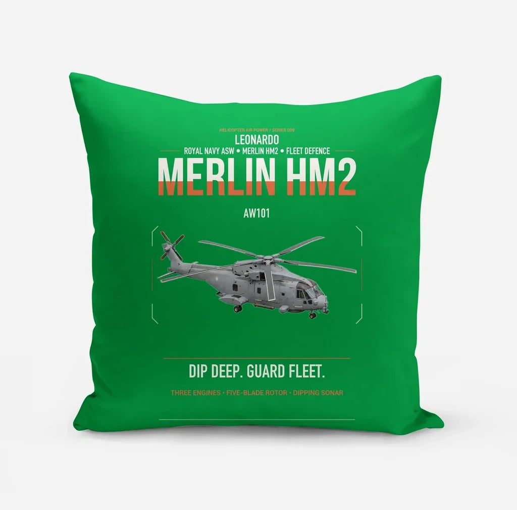 Leonardo AW101 Merlin HM2 design on green pillow