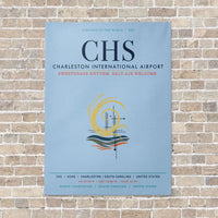 Thumbnail for Charleston International Airport CHS vertical canvas print - no frame - light blue background