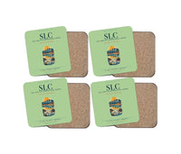 Thumbnail for Salt Lake City International Airport (SLC) design on light green 4 pieces set coaster