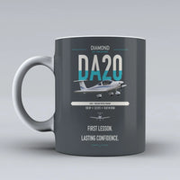 Thumbnail for Diamond DA20 design on gray ceramic mug, double-side print