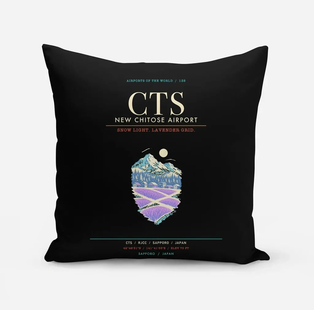 New Chitose Airport Sapporo CTS - Snowfield Lavender Grid - Black