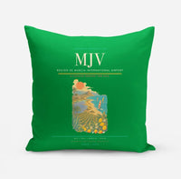 Thumbnail for Región de Murcia International Airport (MJV) design on green pillow