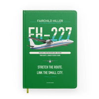 Thumbnail for Fairchild Hiller FH-227B design on green notebook