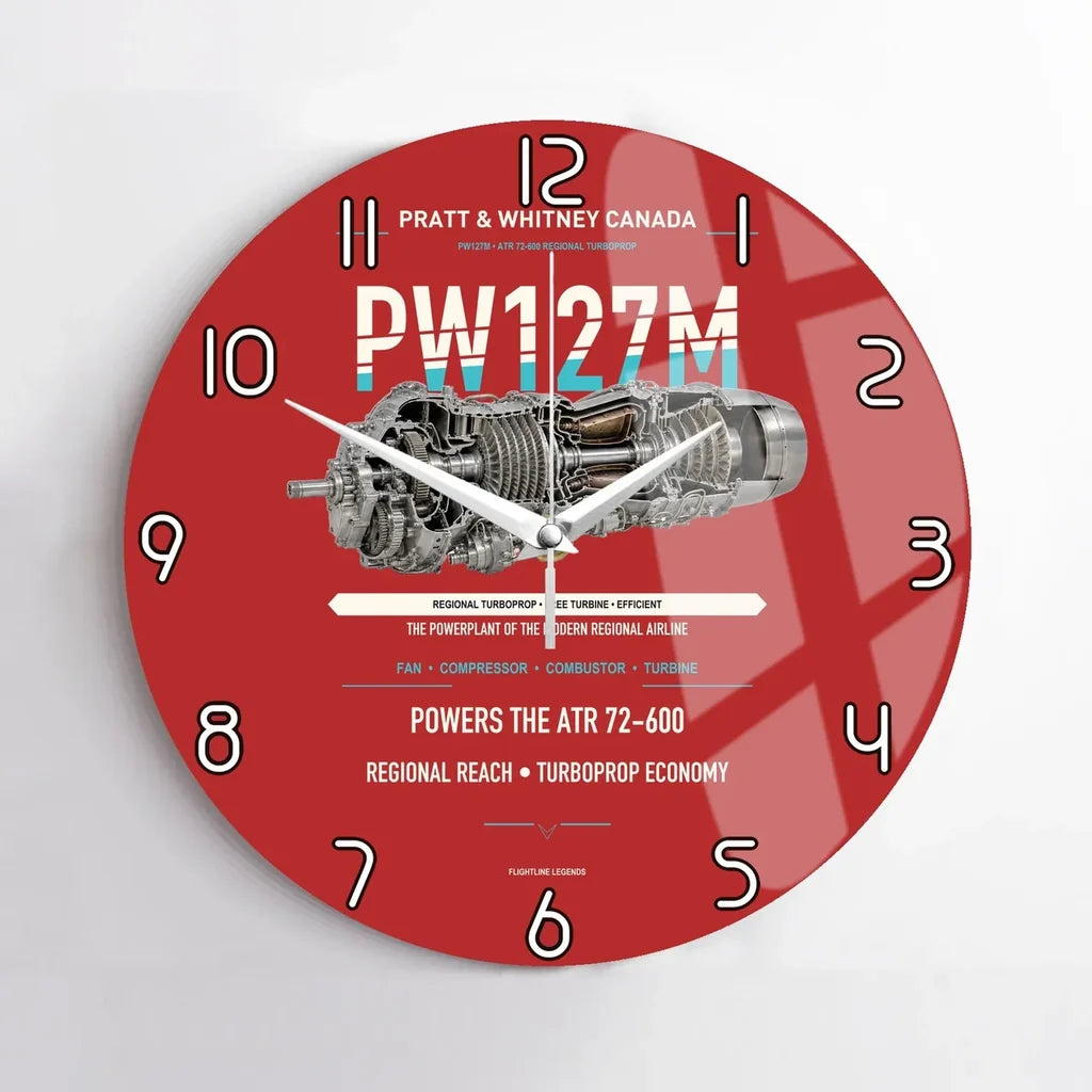 PW127M design on red no frame wall clock