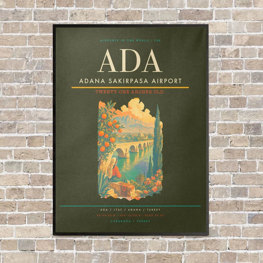 Adana Sakirpasa Airport ADA - Canvas Framed - Green Army
