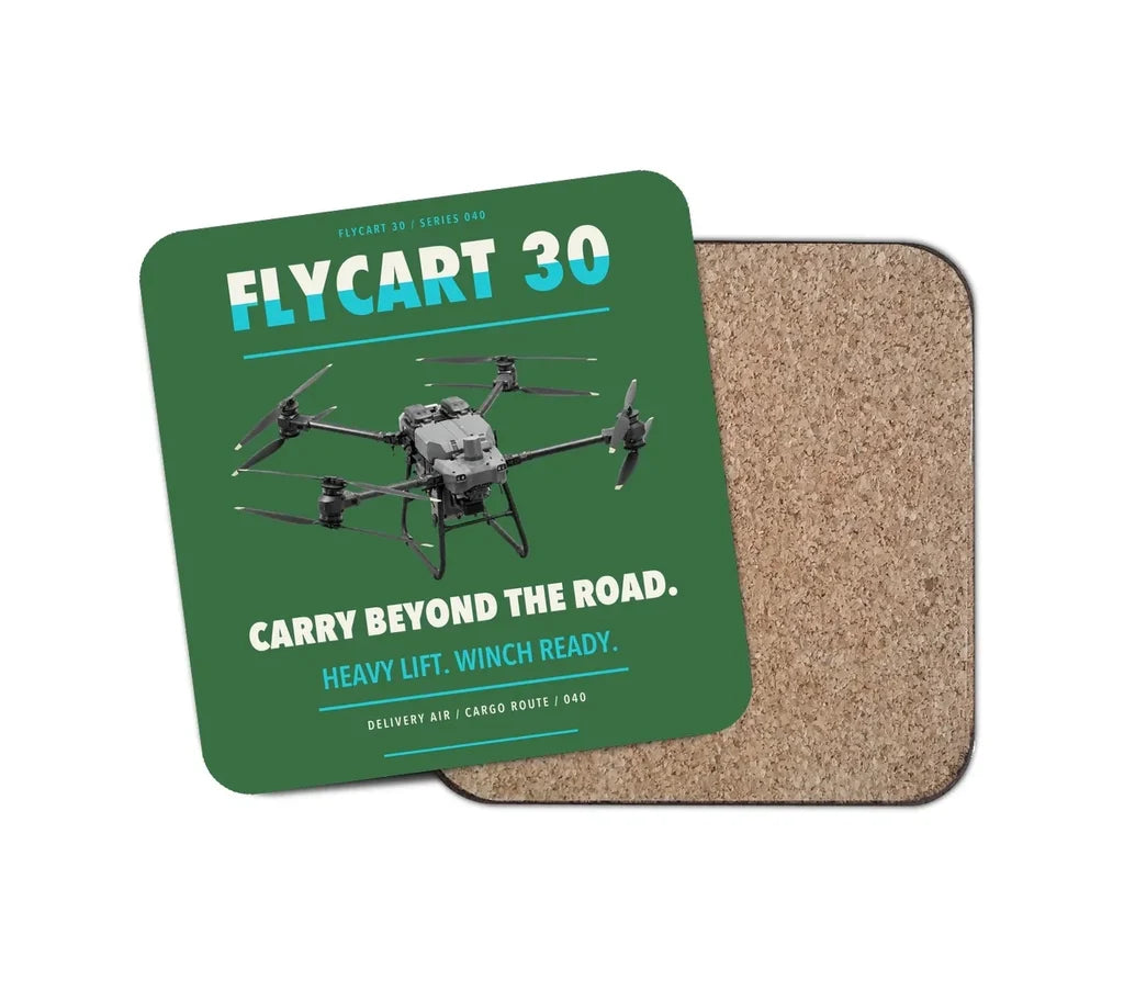 DJI FlyCart 30 design on green 1 piece coaster