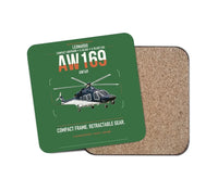 Thumbnail for Leonardo AW169 design on green 1 piece coaster